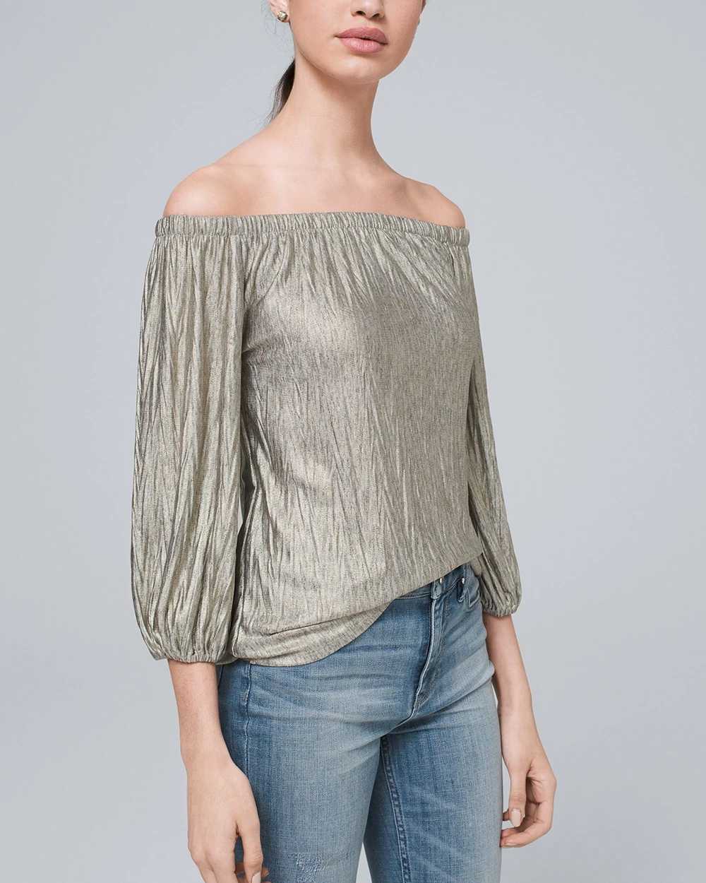 White house black market off the shoulder hotsell top
